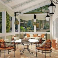 Mobilier en métal dans la conception de la terrasse d'été