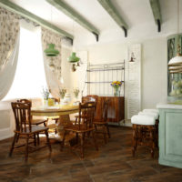 Salon combiné dans un immeuble de style provençal