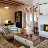 Cheminée de style provençal dans le salon
