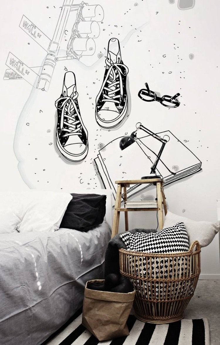 Papiers peints sur le mur de la chambre d'un adolescent