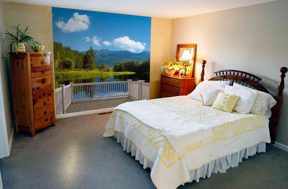 Papiers peints avec un paysage végétal dans la conception de la chambre