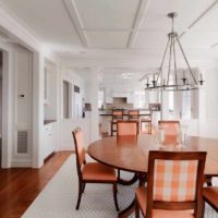 l'idée de combiner une couleur pêche inhabituelle à l'intérieur d'une image d'appartement