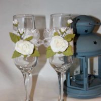 variante de decoración inusual de imagen de decoración de copas de boda