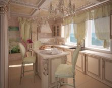 variante du design lumineux de la fenêtre dans la photo de la cuisine