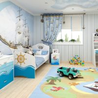 Thème marin à l'intérieur d'une chambre d'enfant