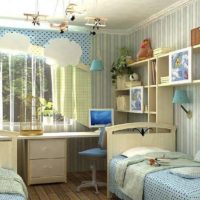 Intérieur de la chambre pour deux enfants de même sexe