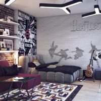 Conception de mur de salon de style loft