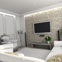 TV à l'intérieur d'un salon lumineux