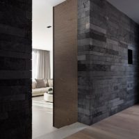 Granit dans la conception des murs du couloir
