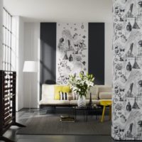 Peinture murale abstraite à faire soi-même dans le salon