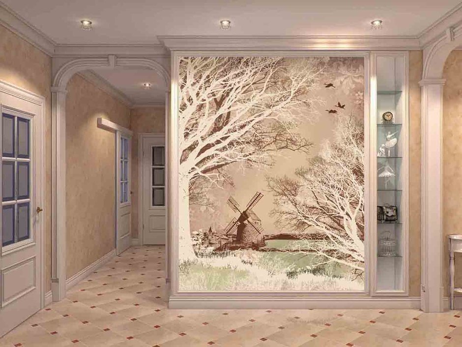 Panneau décoratif sous la forme d'une image sur le mur du salon