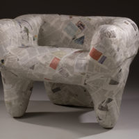 Fauteuil décoratif de bricolage en papier mâché