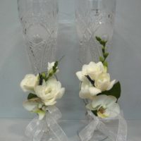 variante de una hermosa decoración de la decoración de la foto de gafas de boda