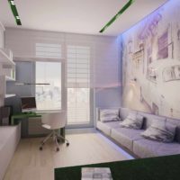 Un ejemplo de un interior brillante de una sala de estar photo