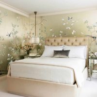 opción para una decoración brillante de la decoración de la pared en la foto del dormitorio
