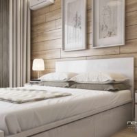 Un ejemplo de decoración ligera de diseño de pared en una imagen de dormitorio