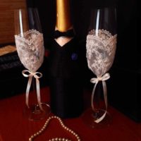 idea de la decoración brillante del diseño de la imagen de las copas de boda