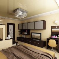 Un ejemplo de una decoración inusual del estilo de las paredes en el dormitorio photo