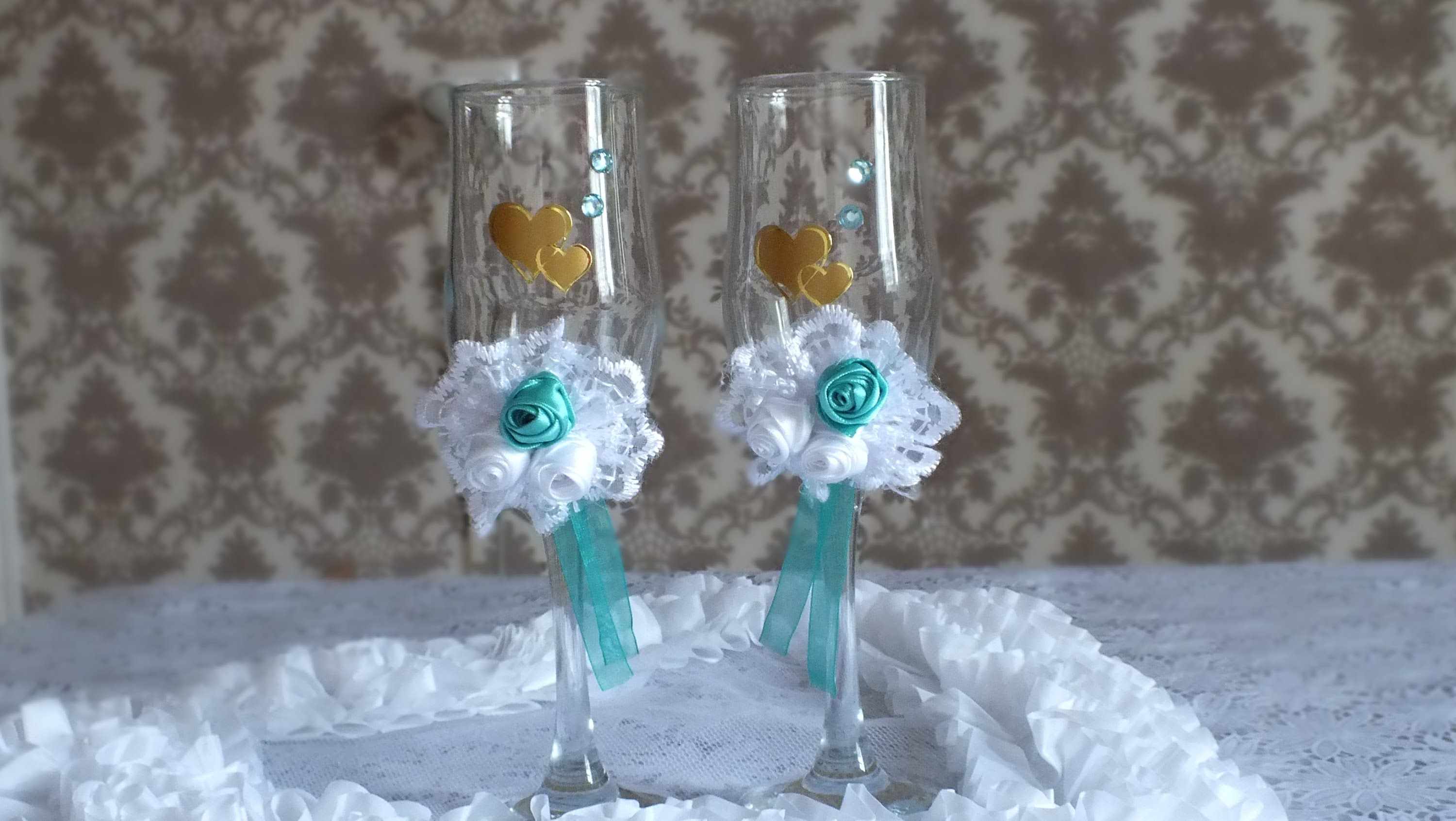 Un ejemplo de decoración inusual del estilo de las copas de boda