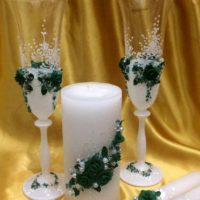 la idea de una decoración brillante de la decoración de copas de boda photo