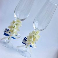 ejemplo de una bella decoración de la decoración de la foto de gafas de boda