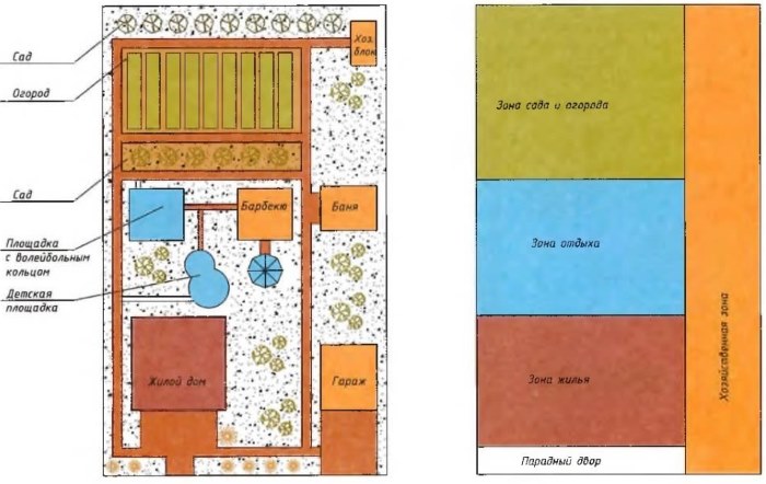 Disposition d'une parcelle de jardin allongée