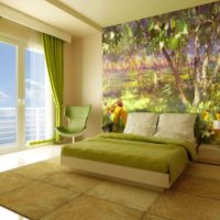 Paysage naturel sur la peinture murale dans la chambre
