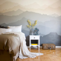 Chambre de style provençal avec des peintures murales