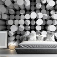 Papier peint photo volumétrique avec figures géométriques dans la chambre