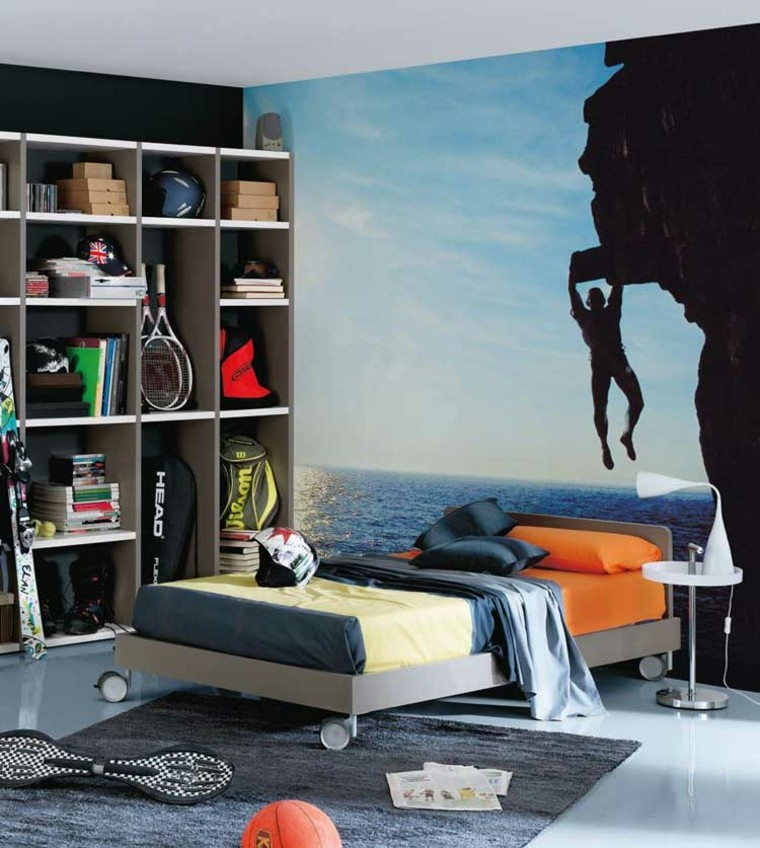 Papiers peints thème sportif dans la conception de la chambre