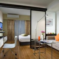 exemple d'une belle salle de séjour style chambre à coucher 20 mètres photo