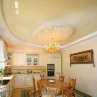 option d'un plafond lumineux dans la photo de la cuisine