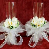 la idea de una hermosa decoración de la decoración de la foto de gafas de boda