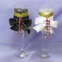 idea de la decoración ligera para la decoración de la imagen de las copas de boda