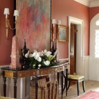 possibilité de combiner une belle couleur pêche à l'intérieur de l'appartement photo