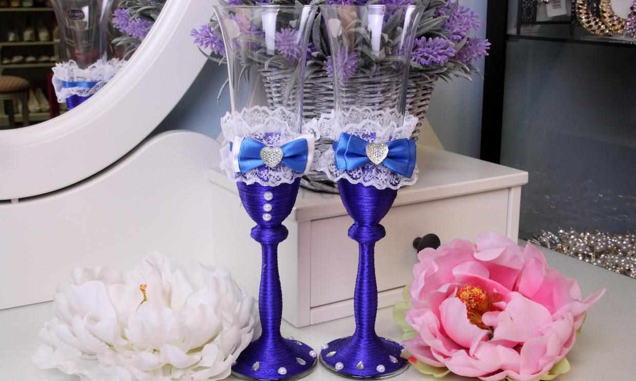 variante de una bella decoración del estilo de las copas de boda