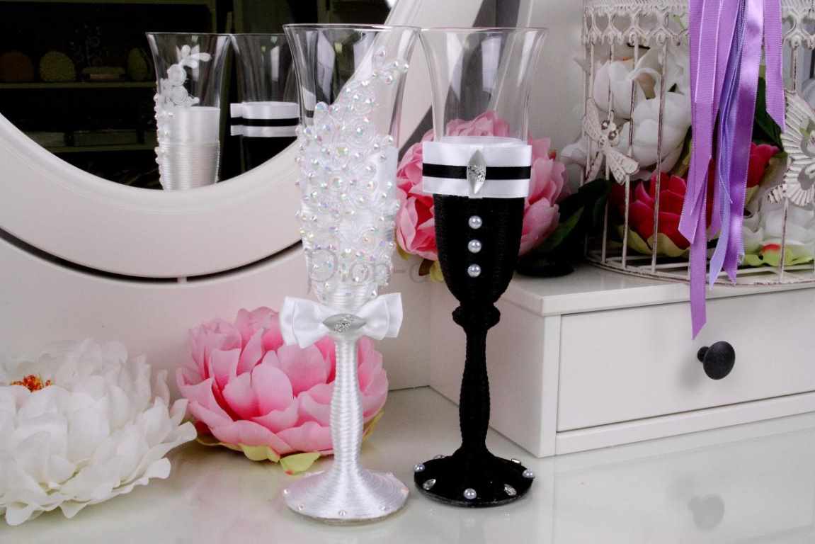 diseño de estilo brillante para gafas de boda