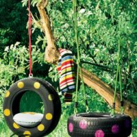 Balançoire de jardin de pneus de voiture