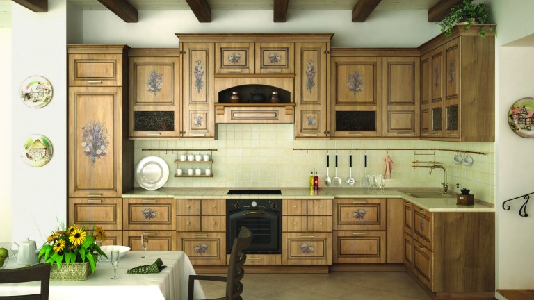 Decoración de cocina de bricolaje con patrón de plantilla