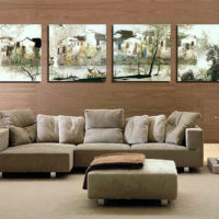 Peinture murale modulaire avec bordure en stratifié