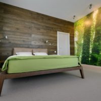 La combinaison de vert et de brun dans la chambre