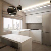 Table à manger dans la cuisine d'un studio