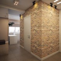 Imitation de vieilles maçonneries dans le couloir d'un studio