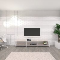 Mur de briques blanches à l'intérieur d'odnushka