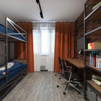 Lits superposés à l'intérieur d'un studio