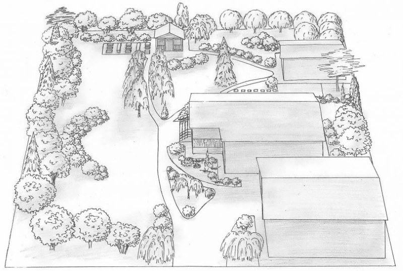Un dessin d'une petite parcelle de jardin
