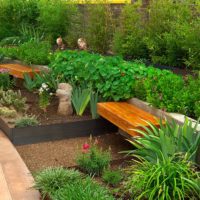 Parterres de fleurs géométriques dans la conception de jardin