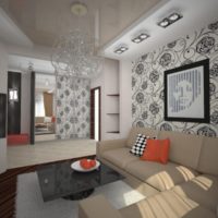 Couleurs noires et beiges dans la conception du salon