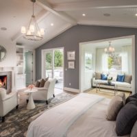 Design d'intérieur d'une chambre à coucher-salon d'une maison privée
