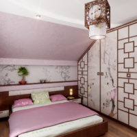 Design d'intérieur d'une chambre dans le grenier